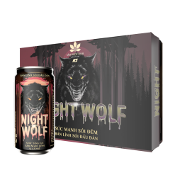 [Thùng/24Lon]Nước tăng lực Night Wolf vị cà phê 245ml